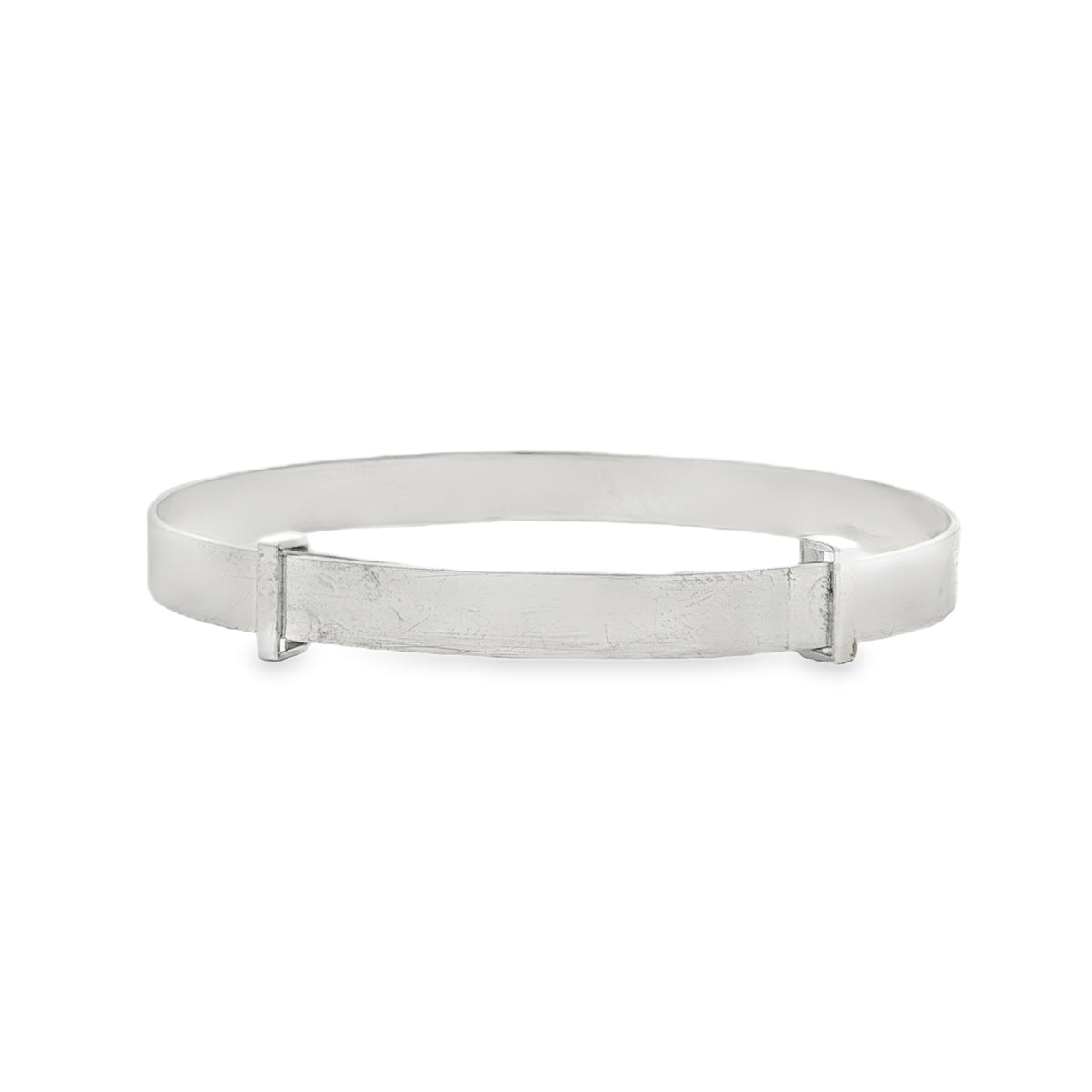 Silver Childs Baby Bangle Plain (Medium)