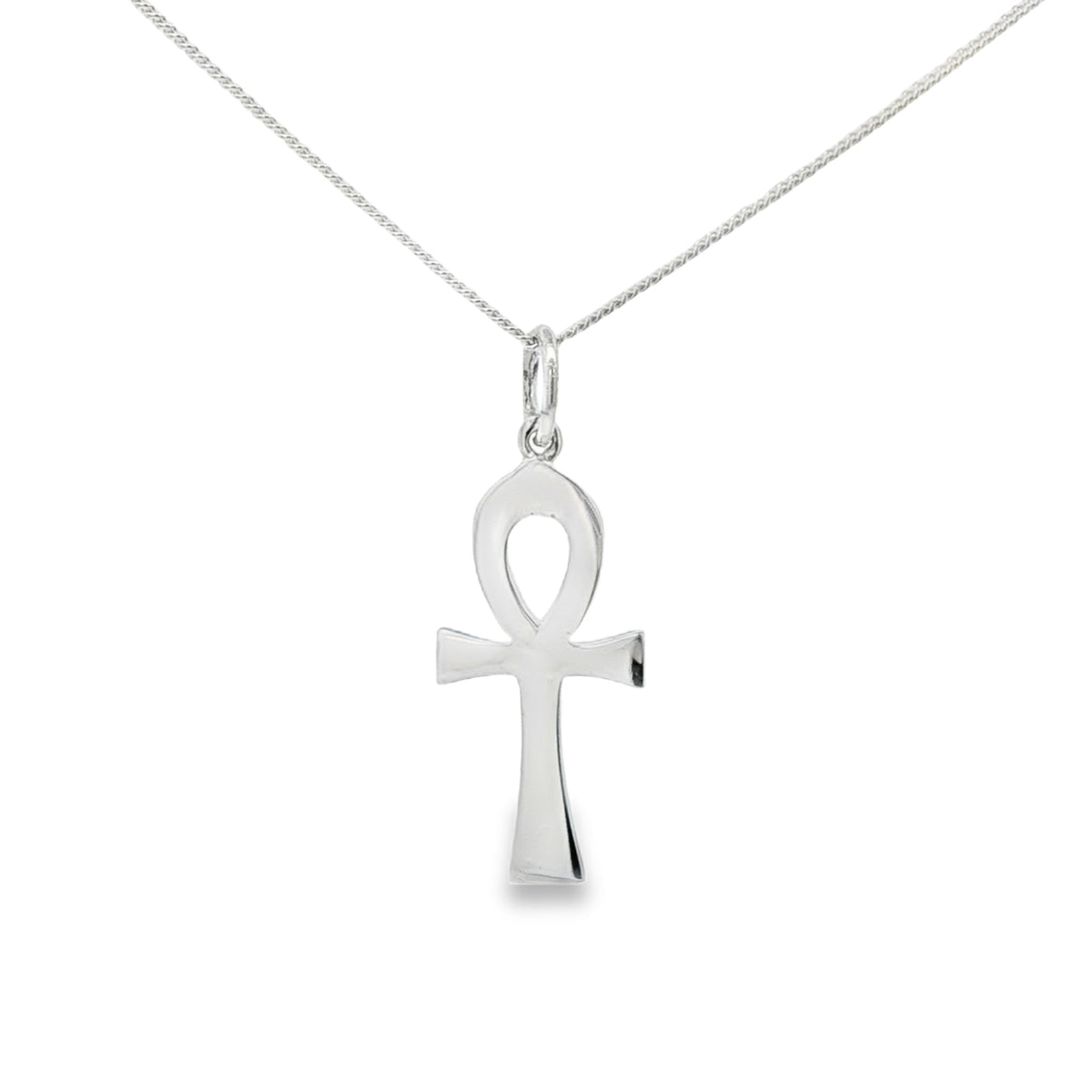 Silver 18x10mm Plain Ankh Cross Pendant