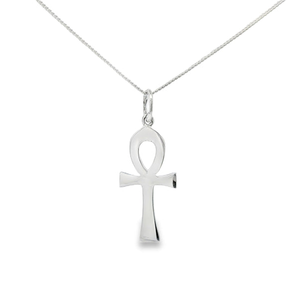 Silver 18x10mm Plain Ankh Cross Pendant