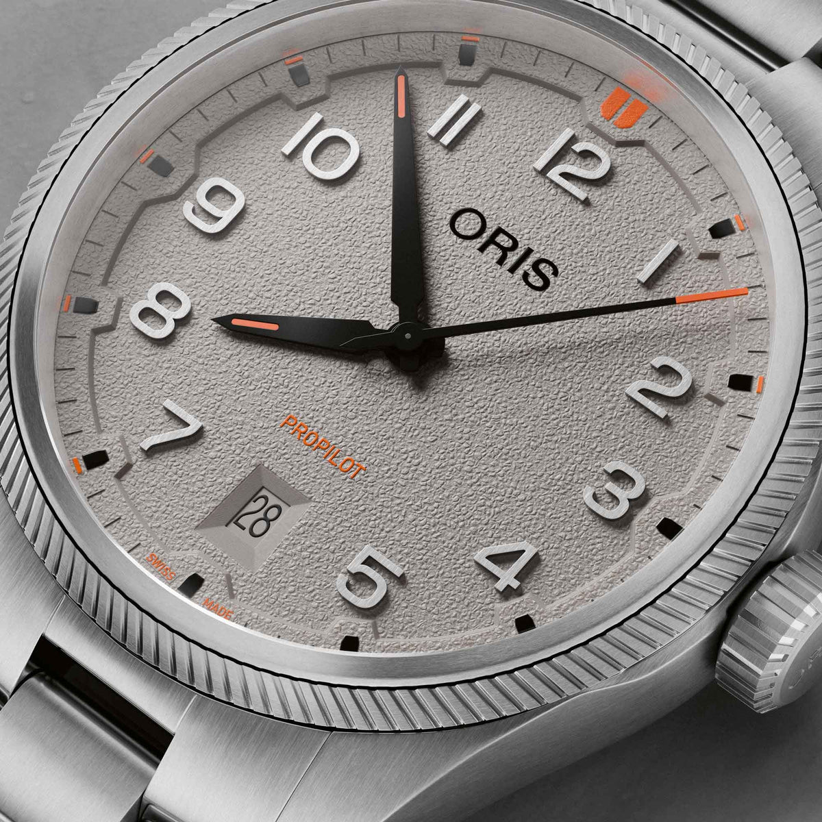 Oris ProPilot Date Grey Dial, Stainless Steel Strap, 41mm Watch 01 733 7805 4163-07 8 20 04LC