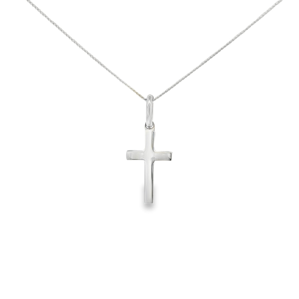 Silver 15x9mm Plain Solid Block Cross Pendant