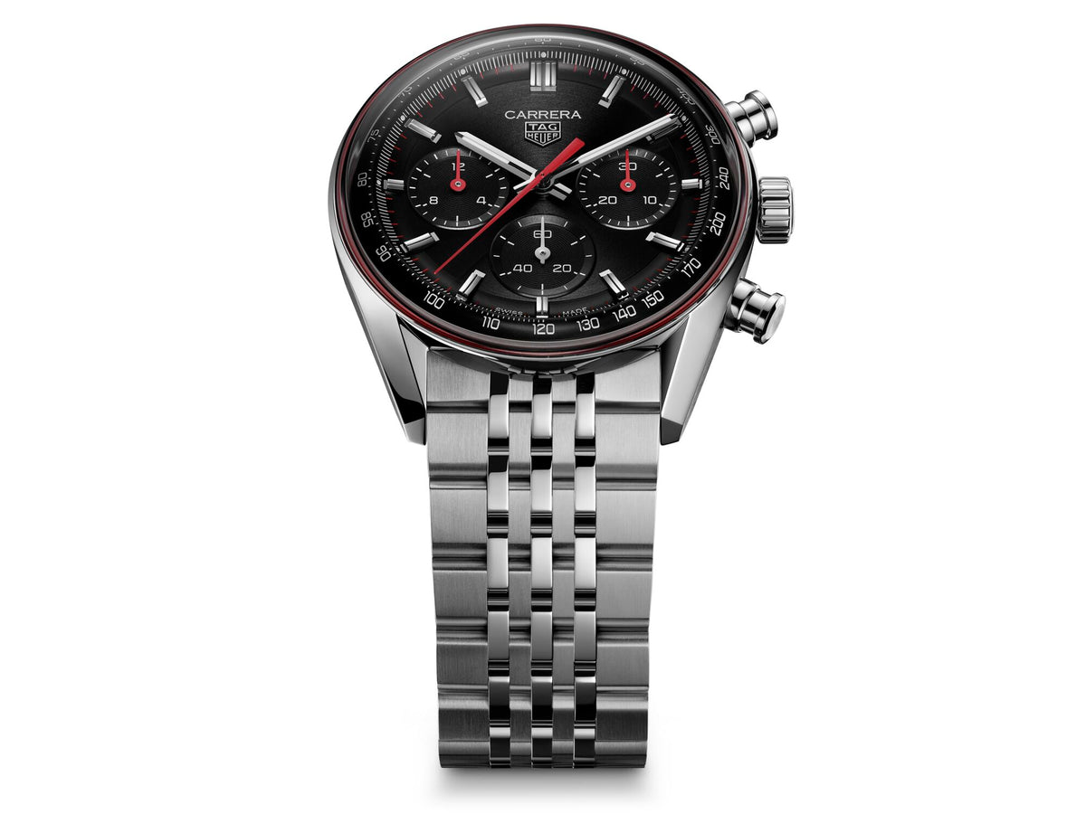 Tag Heuer Carrera Chronograph Automatic, 41mm Black & Red Dial Watch CBS2114.BA0053