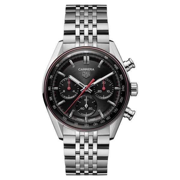 Tag Heuer Carrera Chronograph Automatic, 41mm Black & Red Dial Watch CBS2114.BA0053