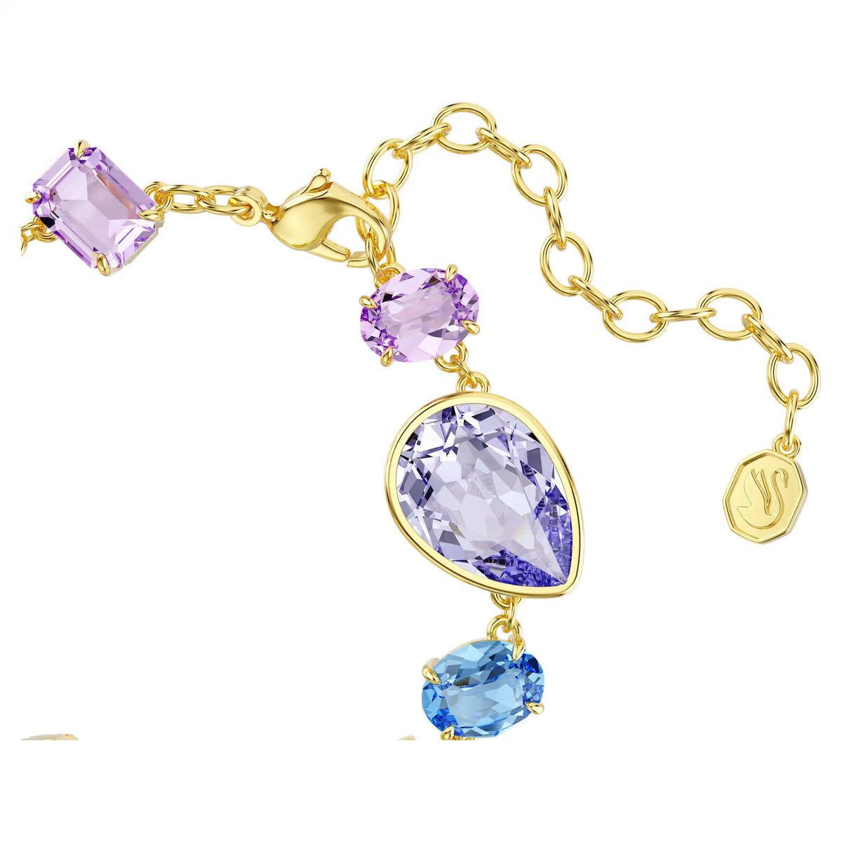 Swarovski Gema bracelet, Mixed cuts, Multicoloured, Gold-tone plated