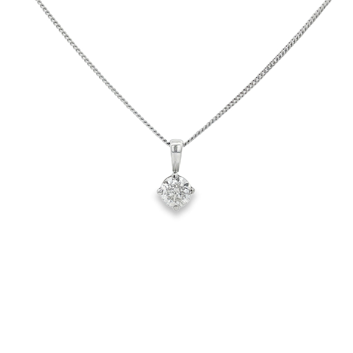 Diamond Round Brilliant Cut, 0.50ct 18ct White Gold Pendant