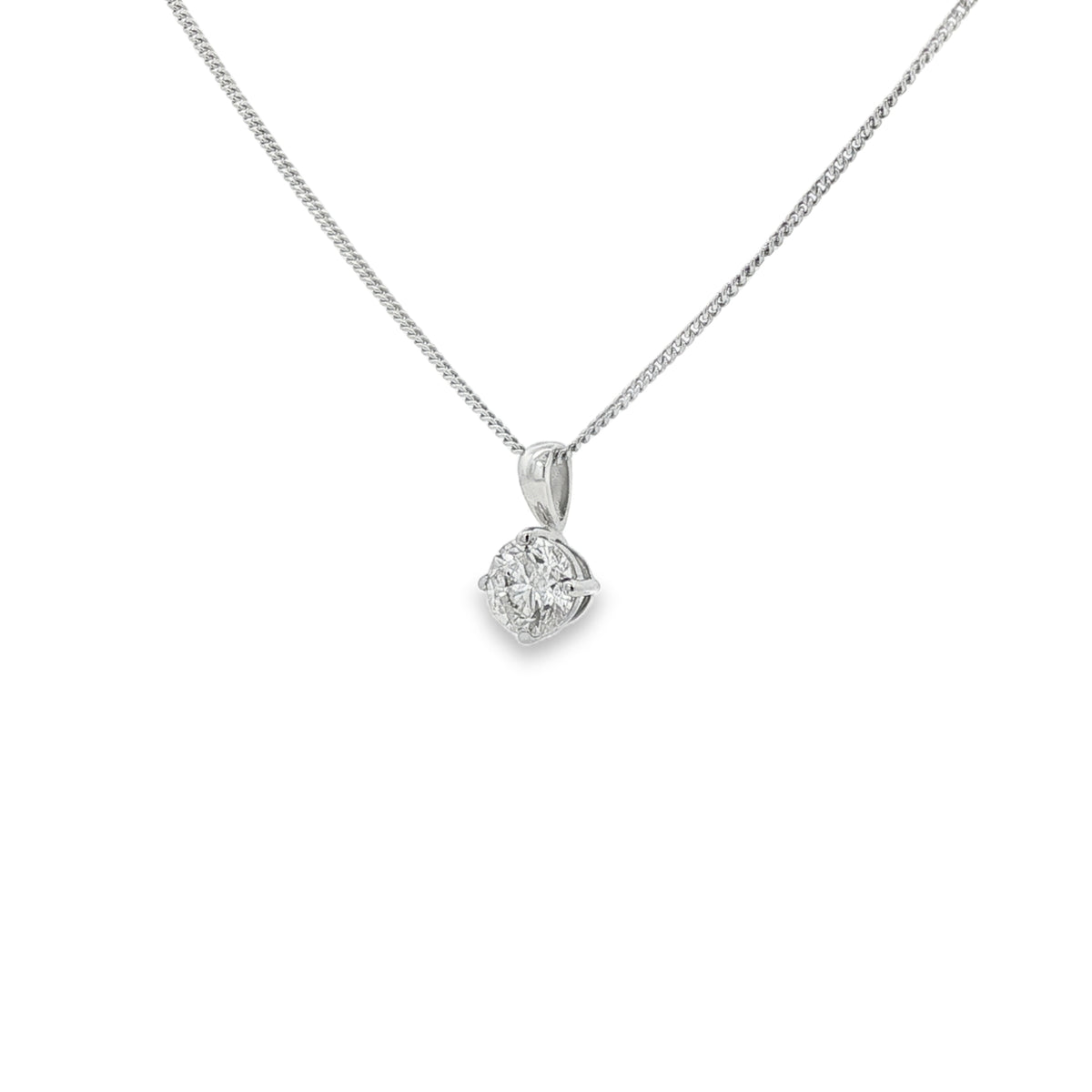 Diamond Round Brilliant Cut, 0.70ct 18ct White Gold Pendant