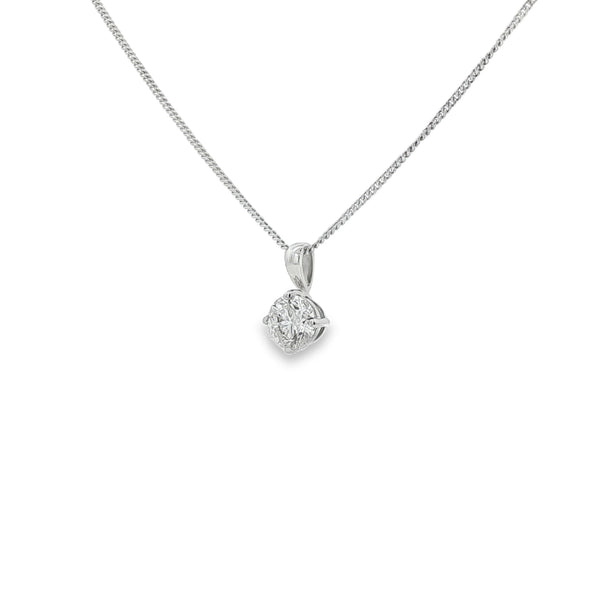 Diamond Round Brilliant Cut, 0.70ct 18ct White Gold Pendant