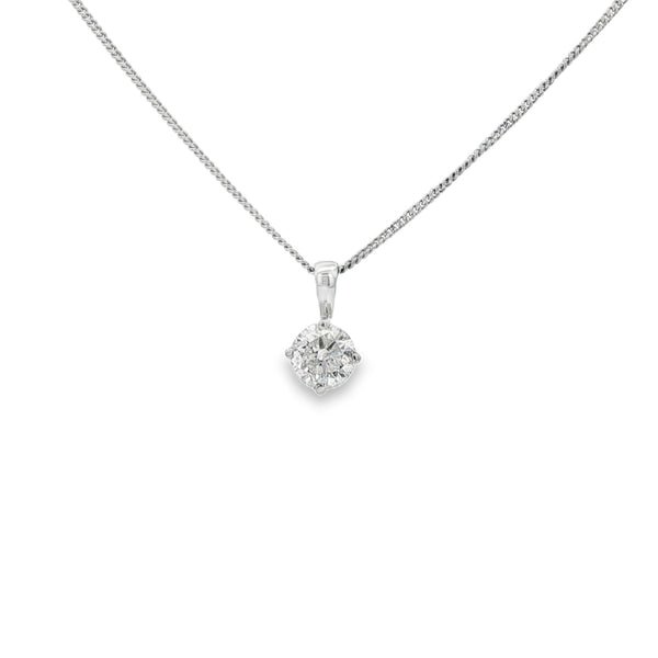 Diamond Round Brilliant Cut, 0.70ct 18ct White Gold Pendant