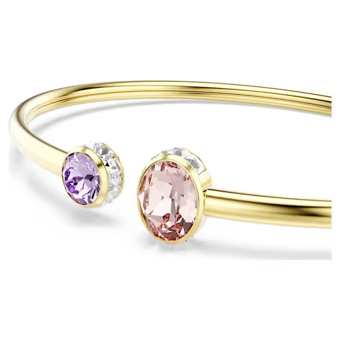 Swarovski Chroma bangle, Mixed cuts, Multicoloured, Gold-tone plated