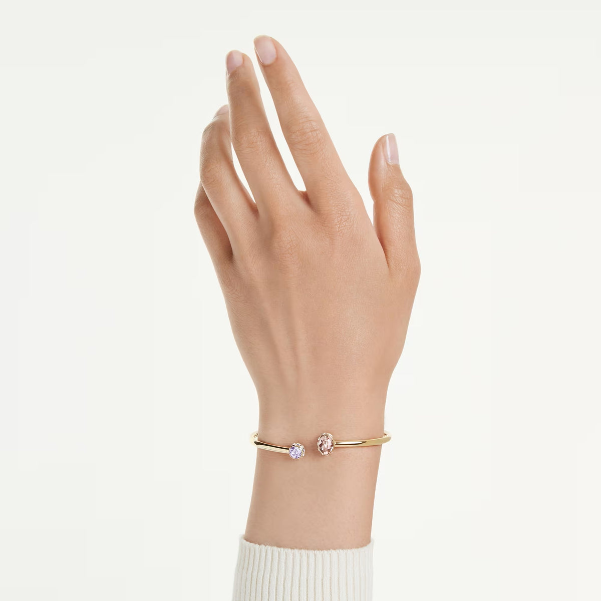 Swarovski Chroma bangle, Mixed cuts, Multicoloured, Gold-tone plated