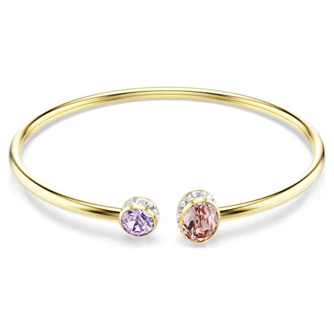 Swarovski Chroma bangle, Mixed cuts, Multicoloured, Gold-tone plated