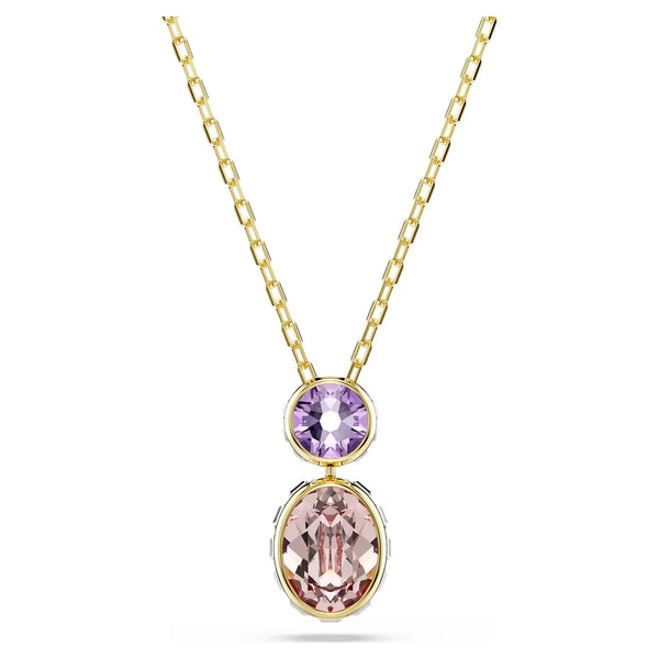 Swarovski Chroma pendant, Mixed cuts, Multicoloured, Gold-tone plated