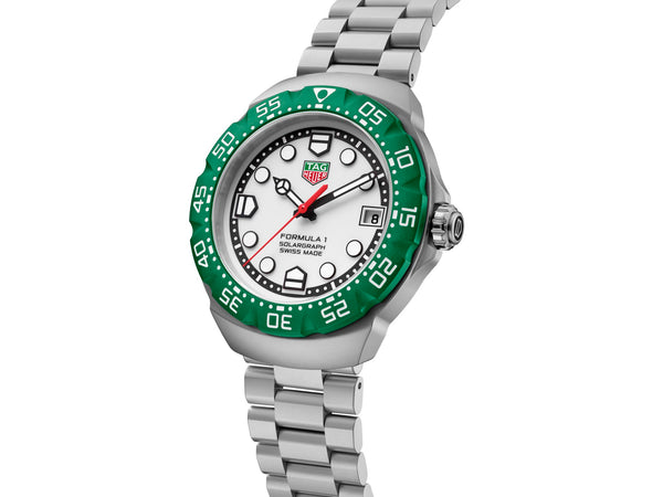 Tag Heuer Formula 1 Solargraph Green, 38mm Steel Watch WBY111E.BA0042