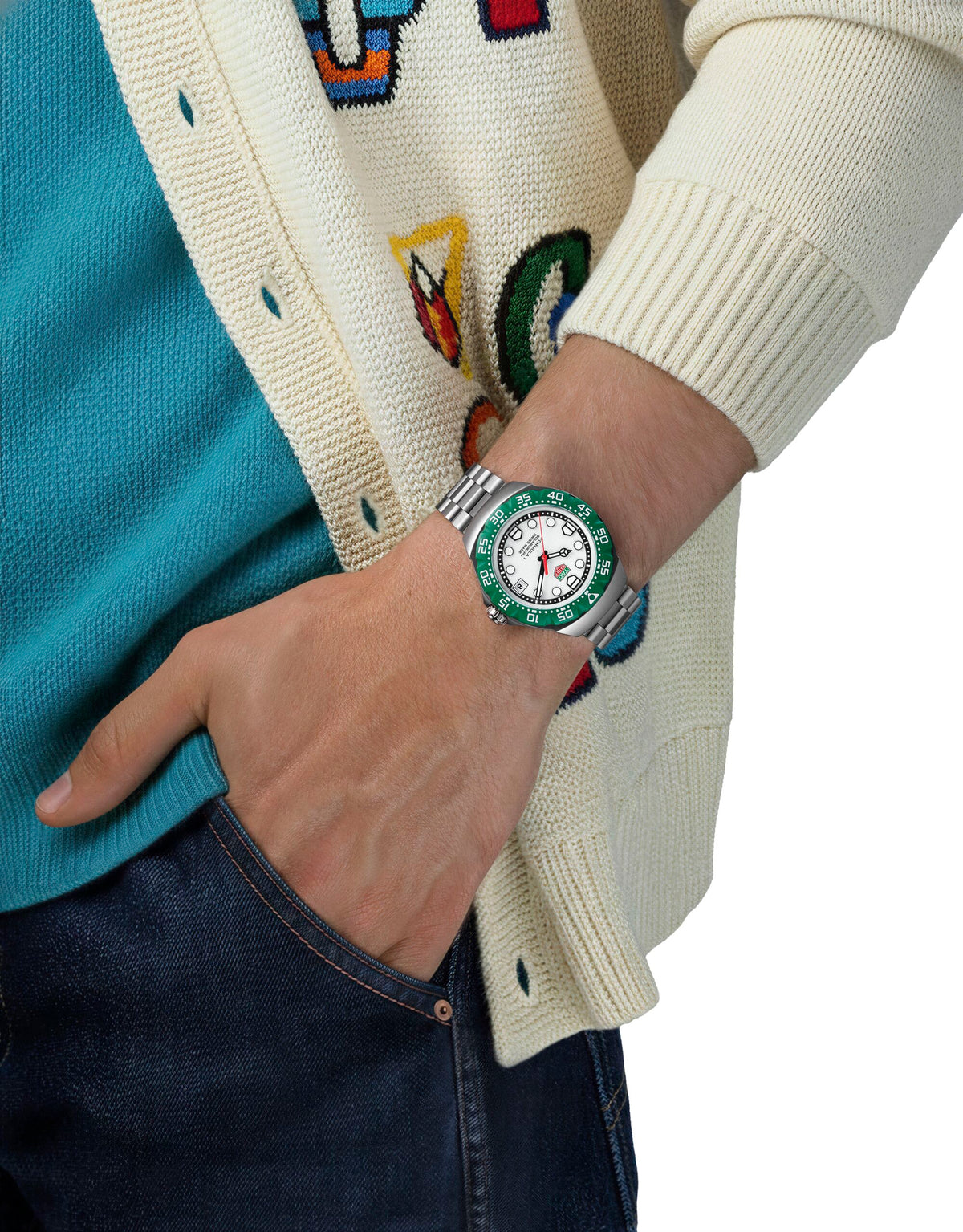 Tag Heuer Formula 1 Solargraph Green, 38mm Steel Watch WBY111E.BA0042