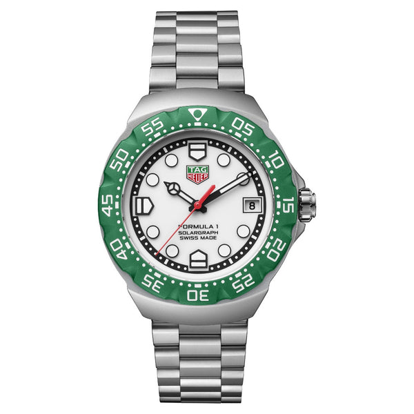 Tag Heuer Formula 1 Solargraph Green, 38mm Steel Watch WBY111E.BA0042