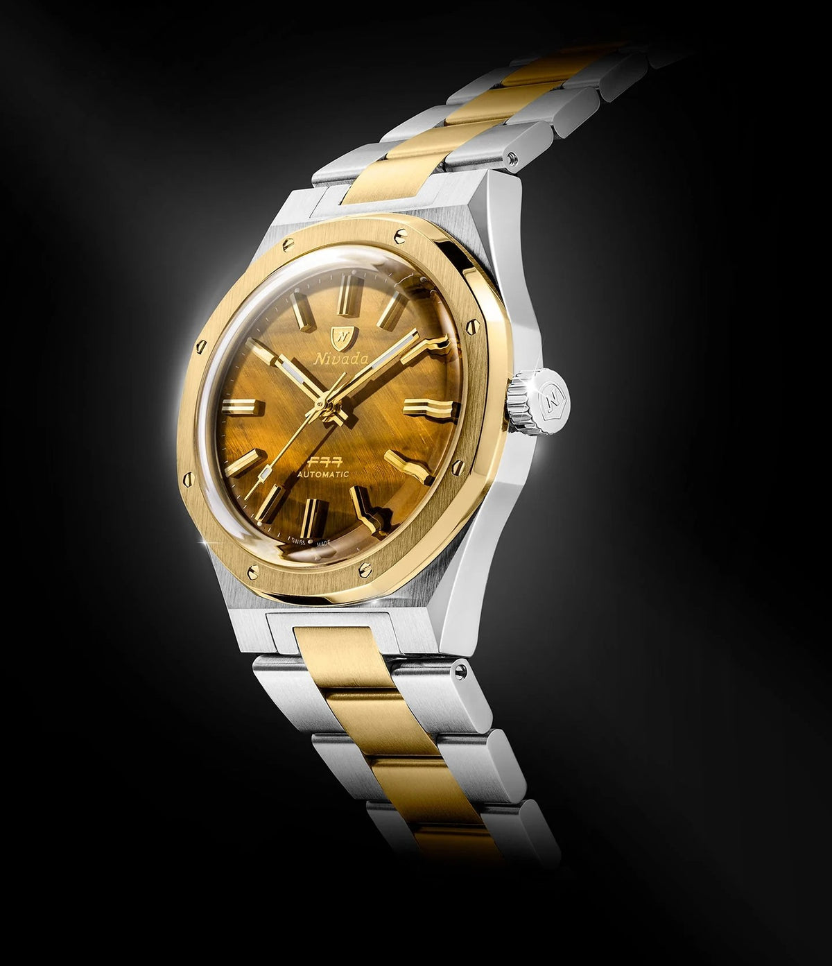 Nivada Grenchen F77 Tiger Eye Bicolour MK1 - Limited Edition 37mm 68033A77