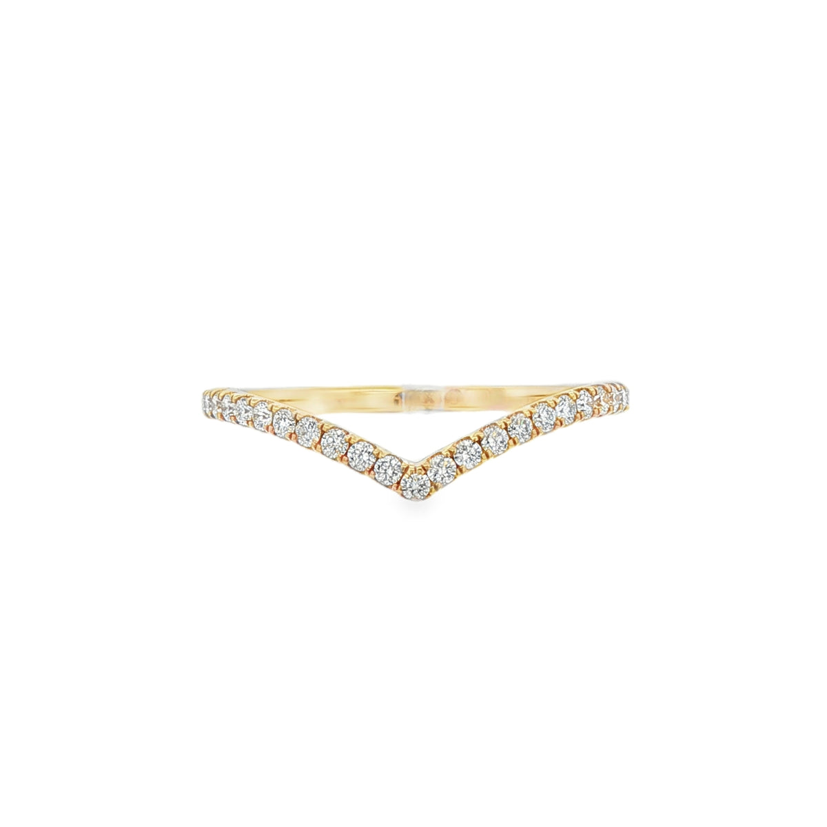 Diamond Round Brilliant Cut 0.25ct, 18ct Yellow Gold Wishbone Ring