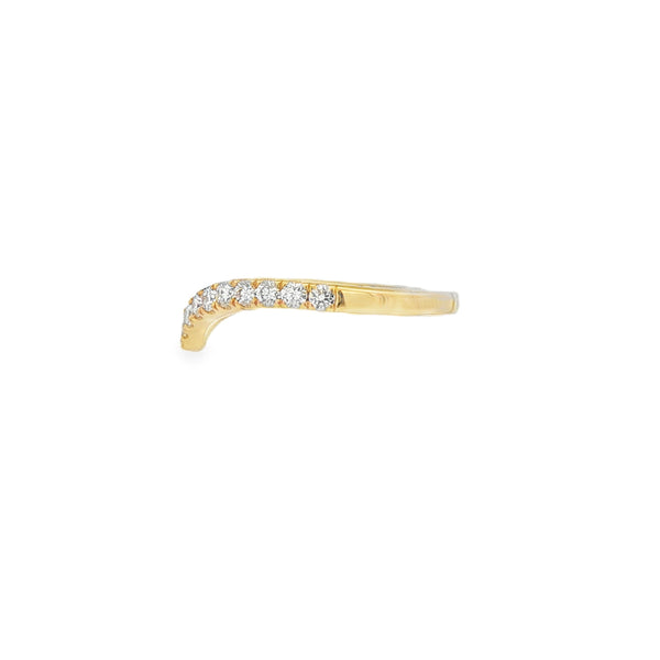 Diamond Round Brilliant Cut 0.45ct, 18ct Yellow Gold Wishbone Ring