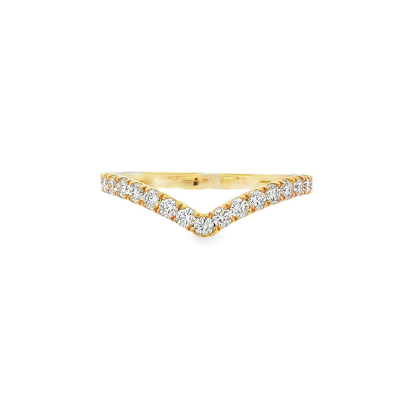 Diamond Round Brilliant Cut 0.45ct, 18ct Yellow Gold Wishbone Ring