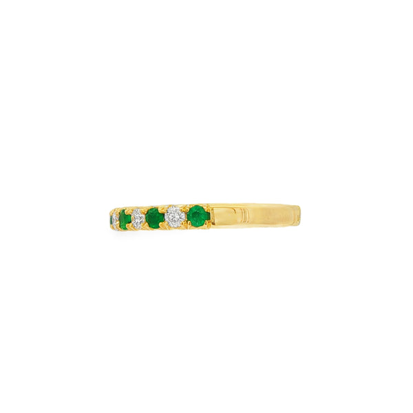 Emerald and Diamond, 18ct Yellow Gold Ring
