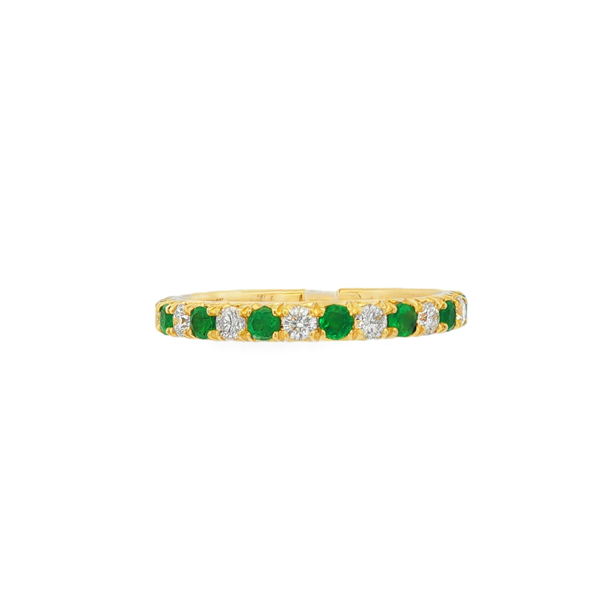 Emerald and Diamond, 18ct Yellow Gold Ring
