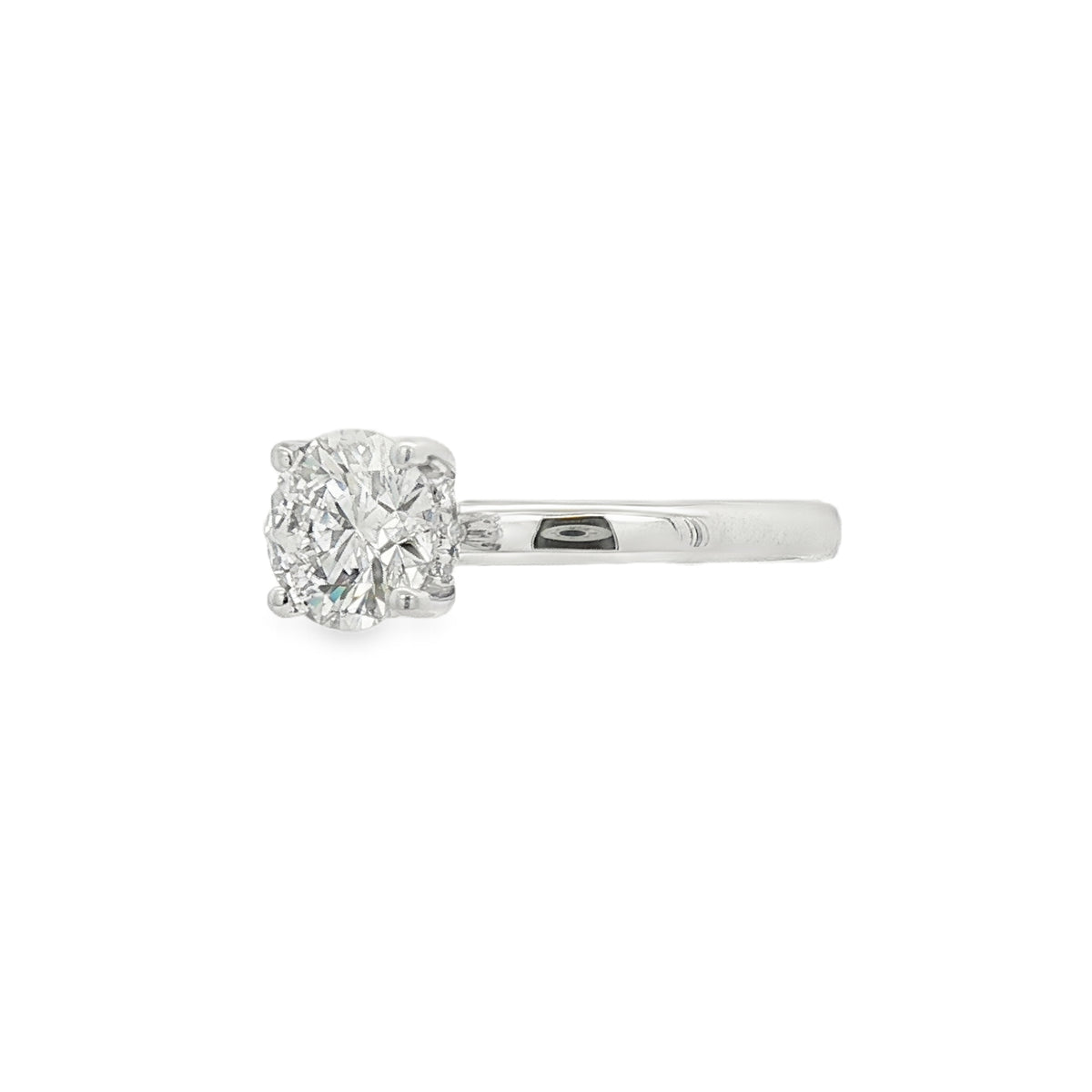 Round Brilliant Cut 1.05ct Lab Grown Diamond with Hidden Halo, Platinum Ring