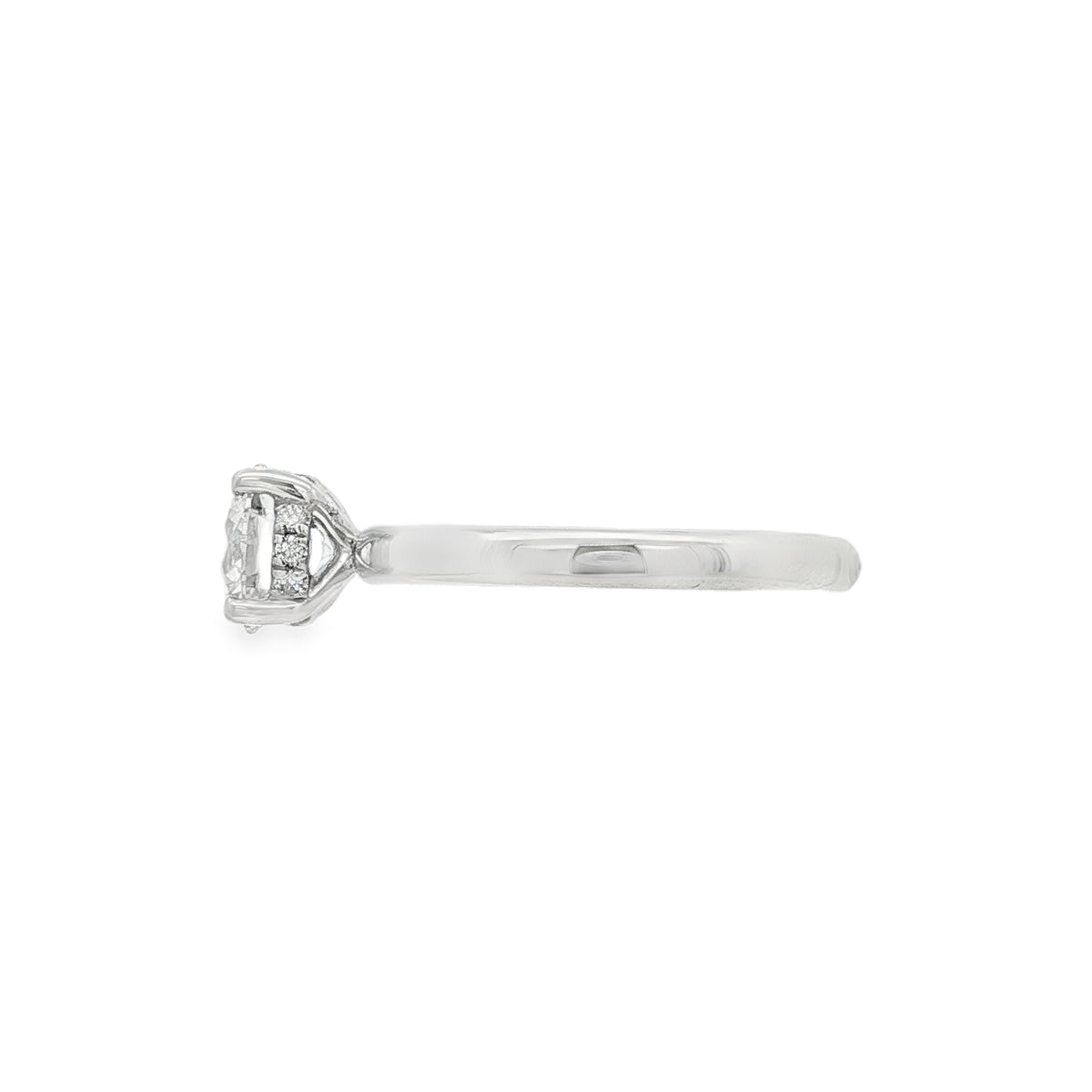 Round Brilliant Cut 1.05ct Lab Grown Diamond with Hidden Halo, Platinum Ring
