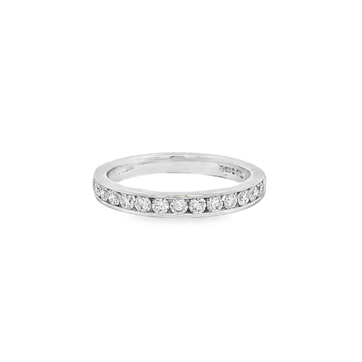 Diamond Round Brilliant 0.50ct, Platinum Channel Set Ring