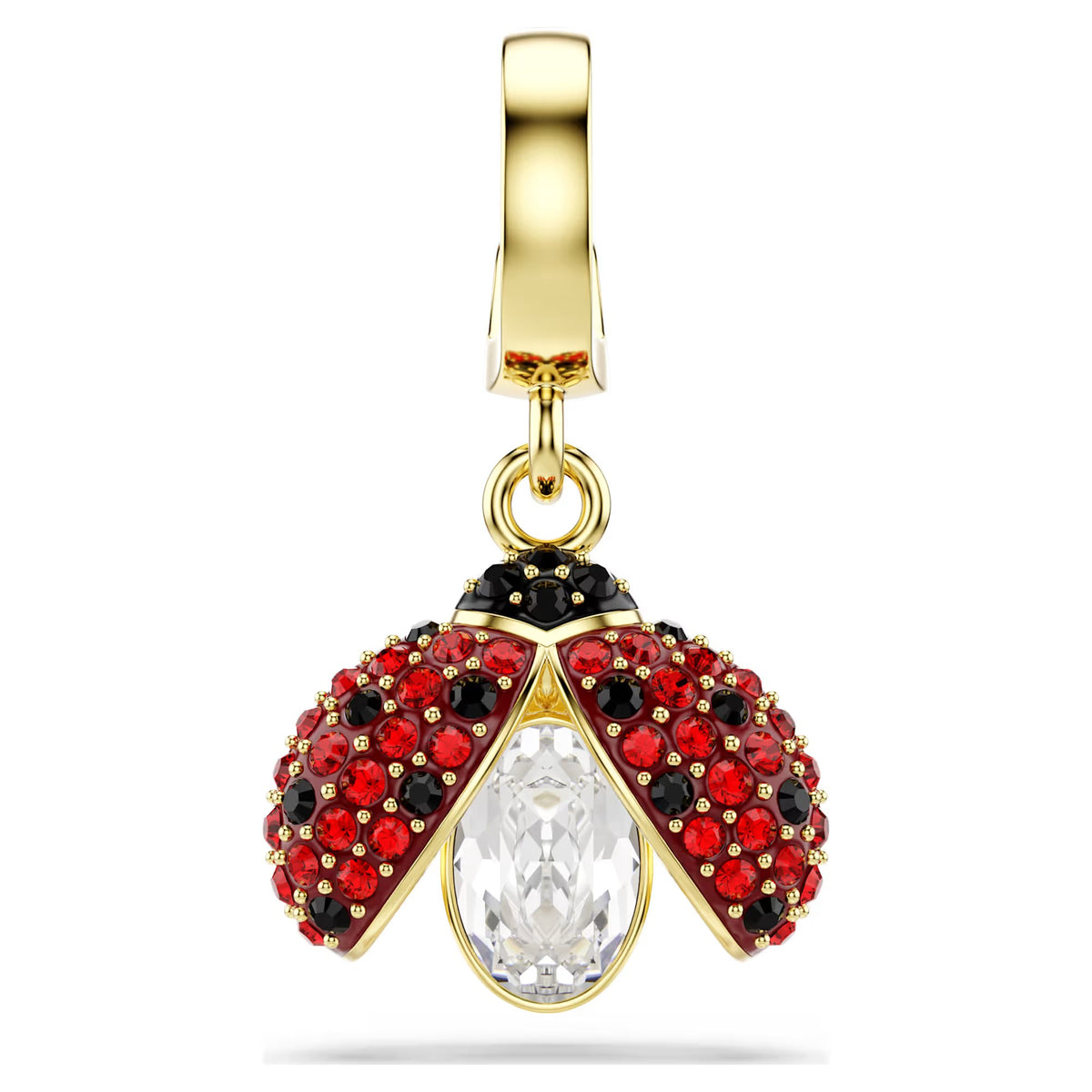 Swarovski Idyllia Charm, Mixed Cuts, Ladybird, Red, 18k gold finish