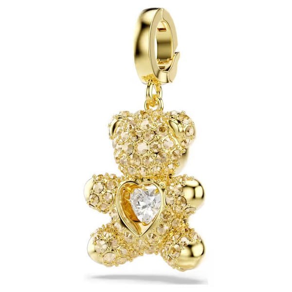 Swarovski Idyllia charm, Mixed cuts, Teddy, 18k gold finish