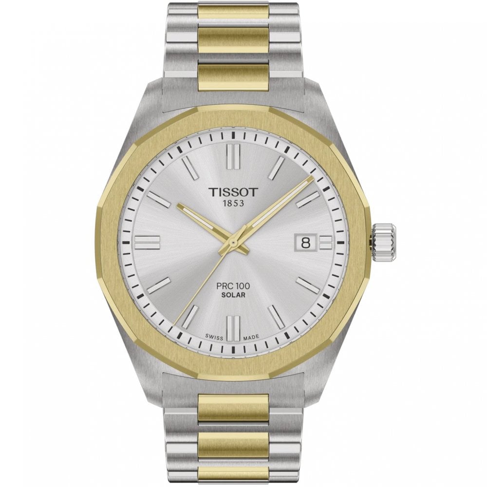 Tissot PRC 100 Solar 39mm Two Tone Watch T1514222203100