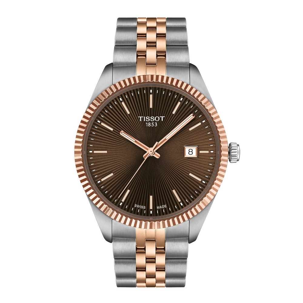 Tissot Ballade Chocolate Dial Two Tone 40mm Watch T1564102229101