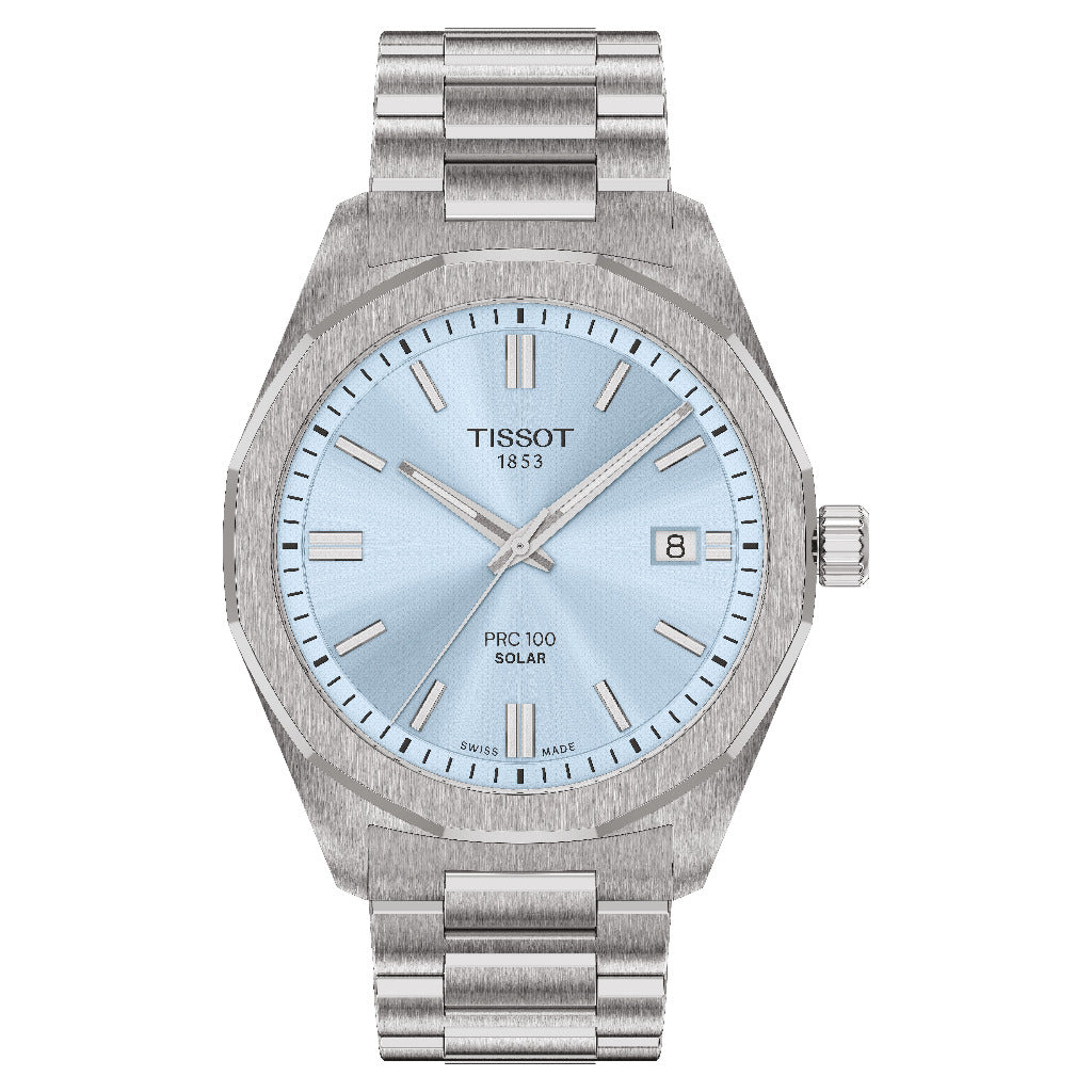 Tissot PRC 100 Solar 39mm Ice Blue Watch T1514221135100