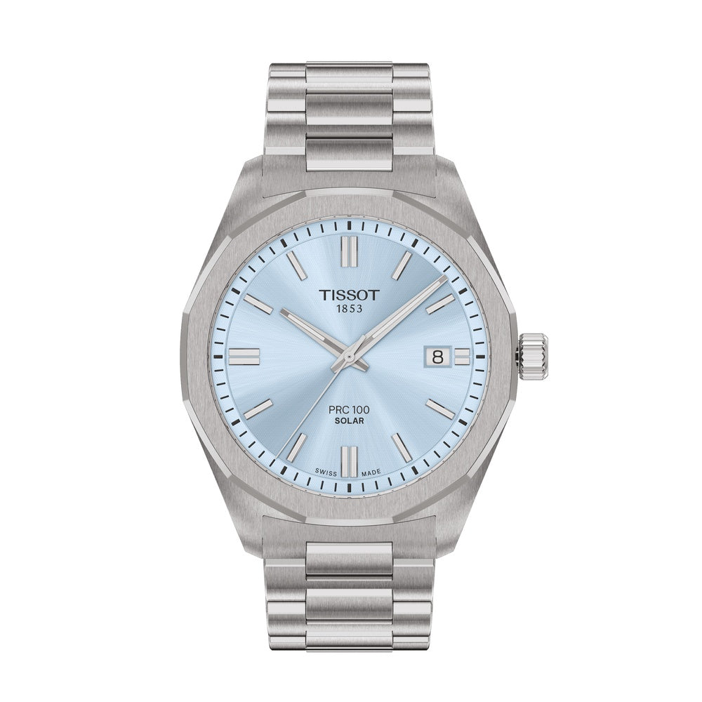 Tissot PRC 100 Solar 39mm Ice Blue Watch T1514221135100