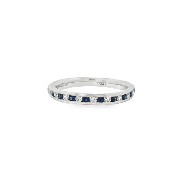 Sapphire and Diamond 0.32ct, Platinum Eternity Ring