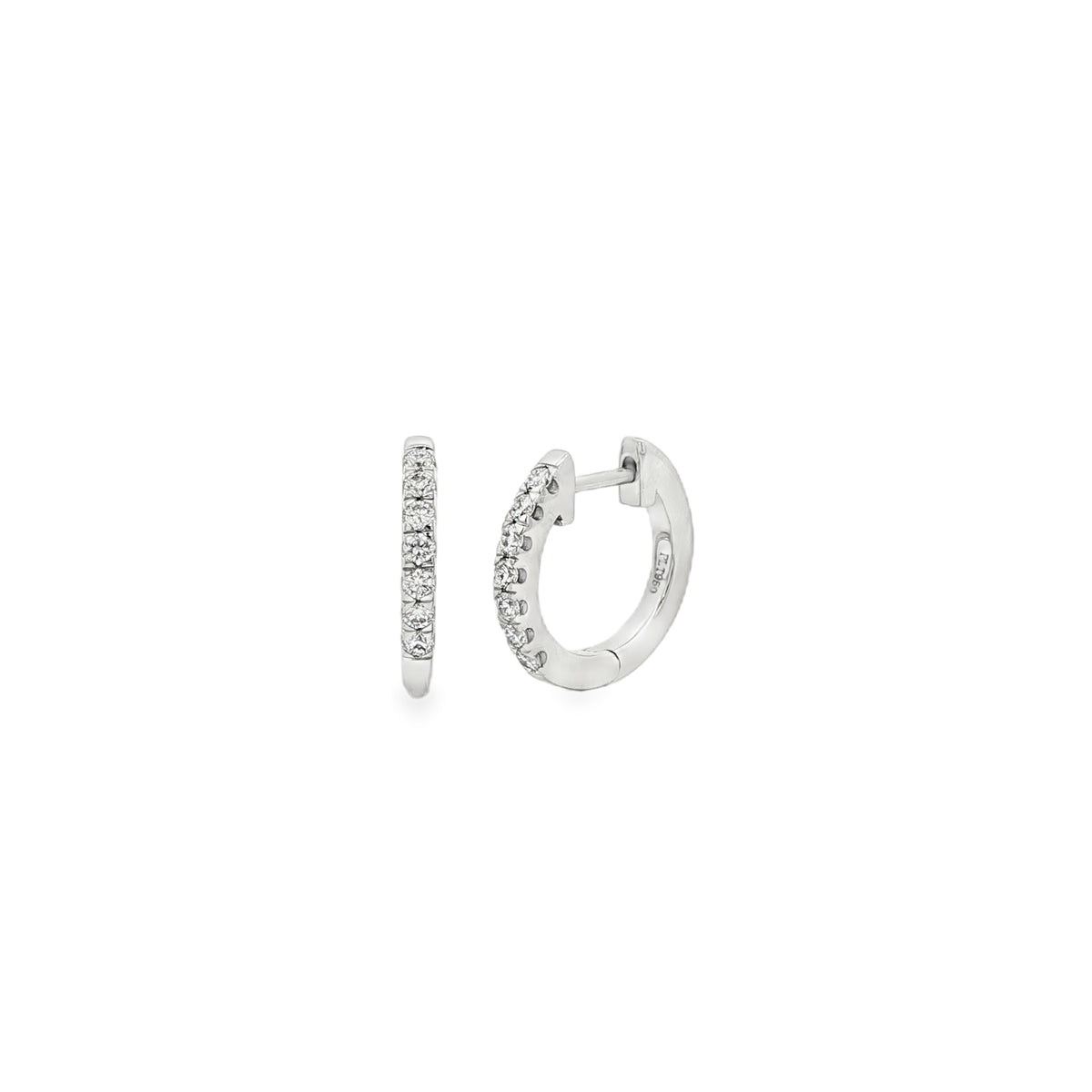 Diamond 13mm 0.25ct, Platinum Hoop Earrings