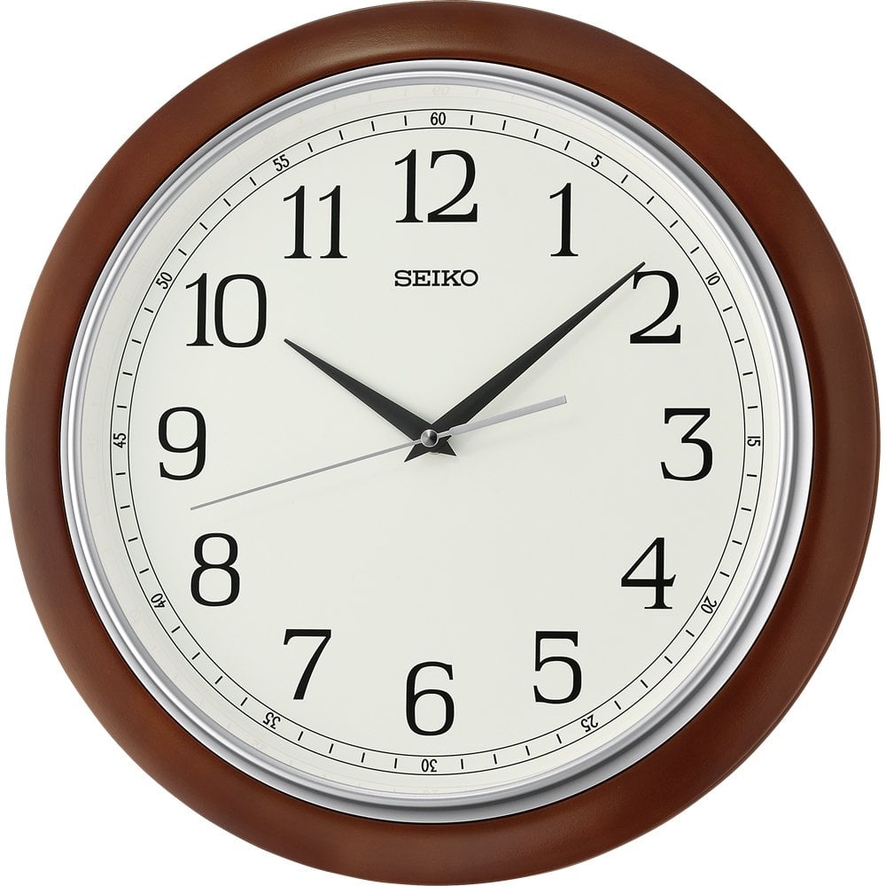 Seiko Quartz Timeless Wooden Wall Clock
