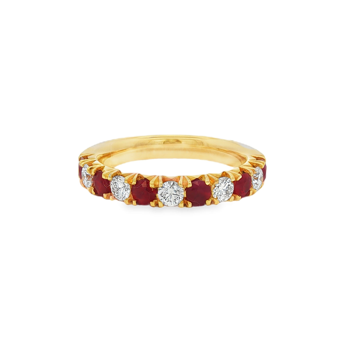 Ruby and Diamond 0.70ct, 18ct Yellow Gold Eternity Ring