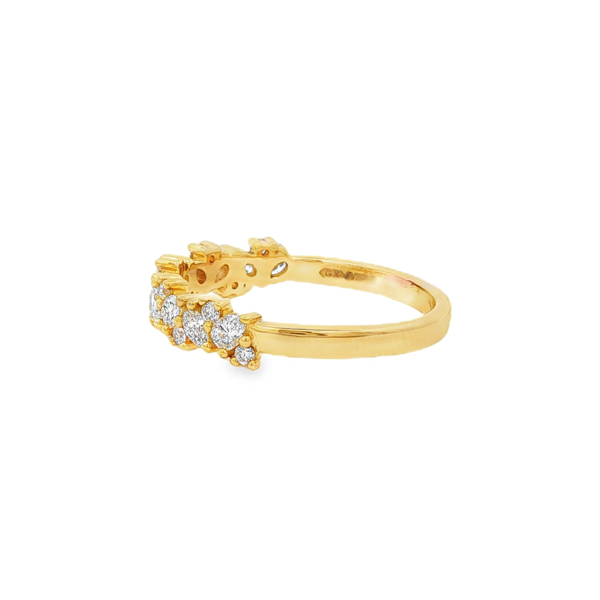 Diamond Pear and Round Brilliant 0.65ct, 18ct Yellow Gold Ring