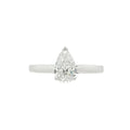 Pear Cut 1.01ct Diamond, Platinum Ring