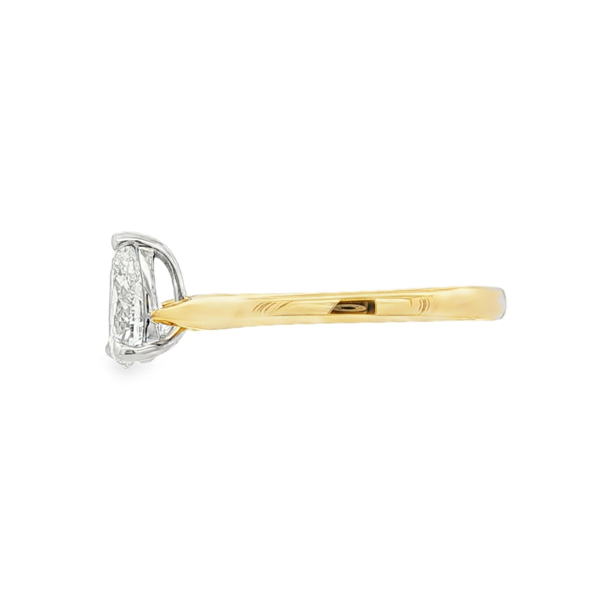 Pear Cut 0.90ct Diamond, 18ct Yellow Gold Ring