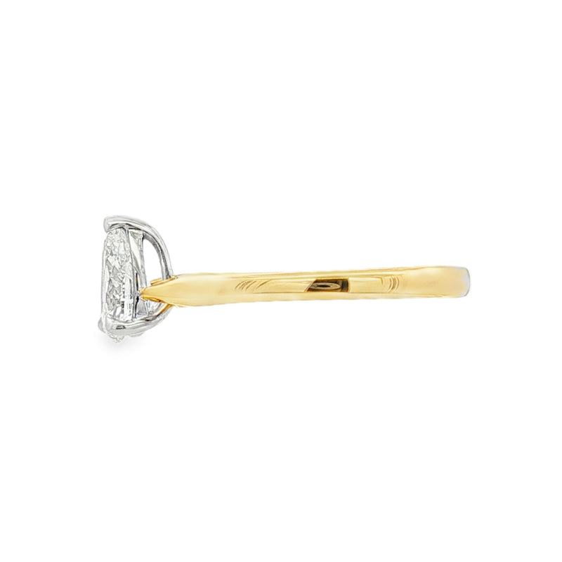 Pear Cut 0.90ct Diamond, 18ct Yellow Gold Ring