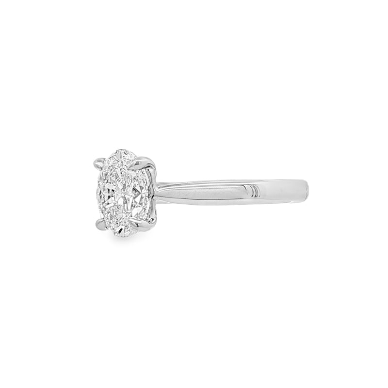 Oval Cut 1.01ct Diamond, Platinum Ring