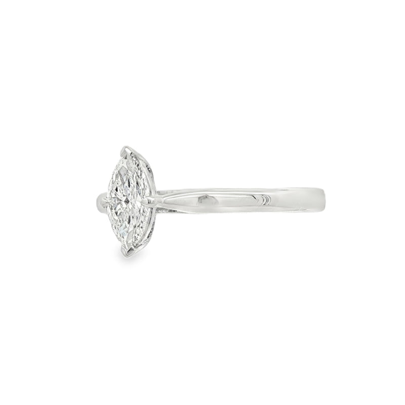 Marquise Cut 0.51ct Diamond, Platinum Ring