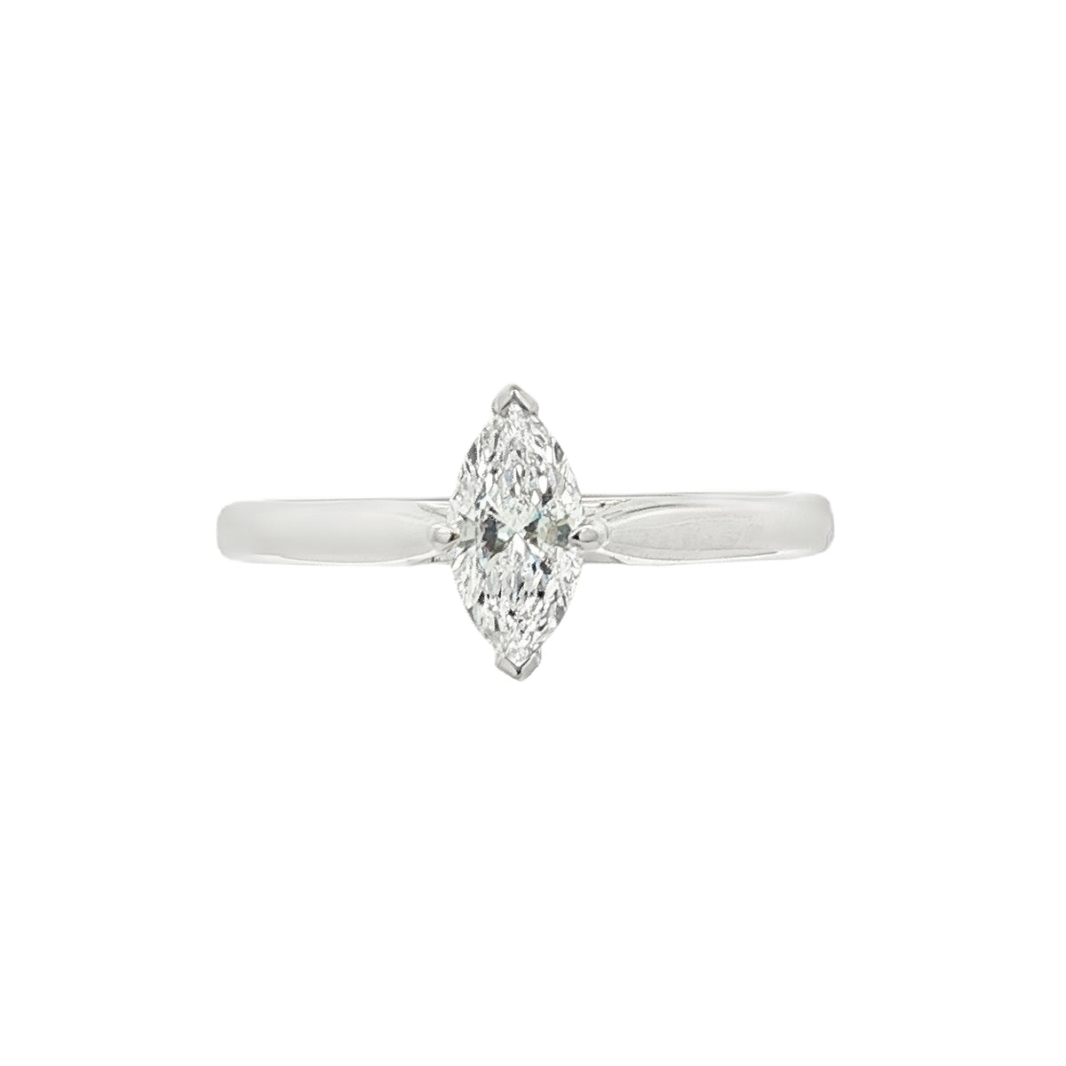 Marquise Cut 0.51ct Diamond, Platinum Ring