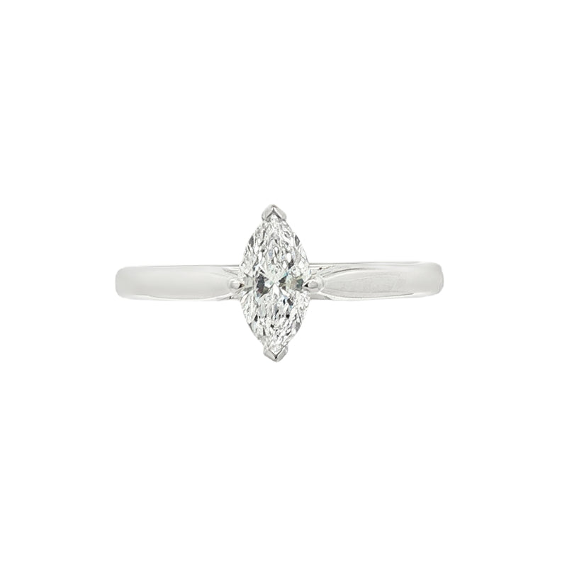 Marquise Cut 0.51ct Diamond, Platinum Ring
