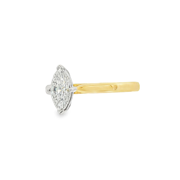 Marquise Cut 0.70ct Diamond, 18ct Yellow Gold Ring