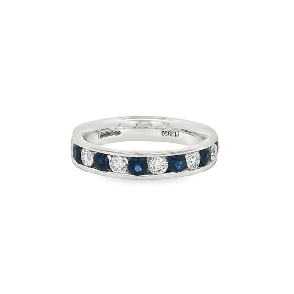 Sapphire and Diamond 0.52ct, Platinum Ring