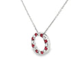 Ruby and Diamond Circle14mm, 18ct White Gold Pendant
