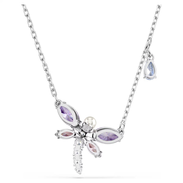 Swarovski Ariana Grande x Mixed cuts, Dragonfly, Multicoloured, Rhodium plated pendant